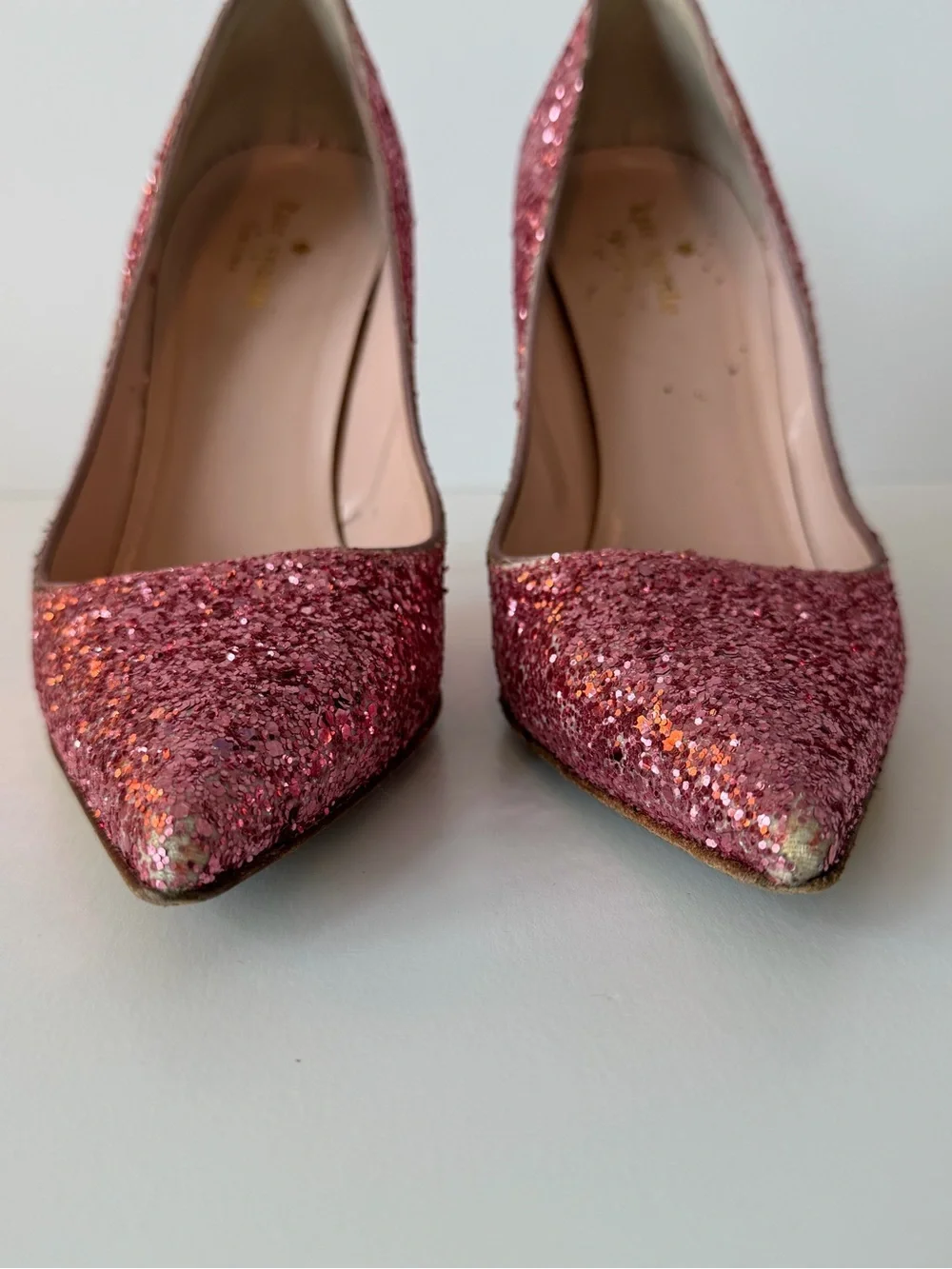 Kate Spade New York Glitter Pointed-Toe Pumps in Pink, Size 8